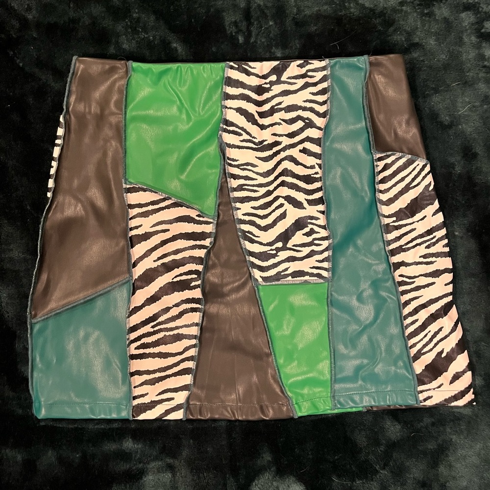 Akira Zebra Patchwork Mini skirt